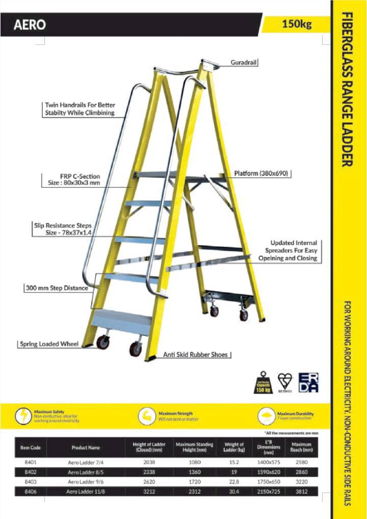Aero Fiberglass Range Ladder
